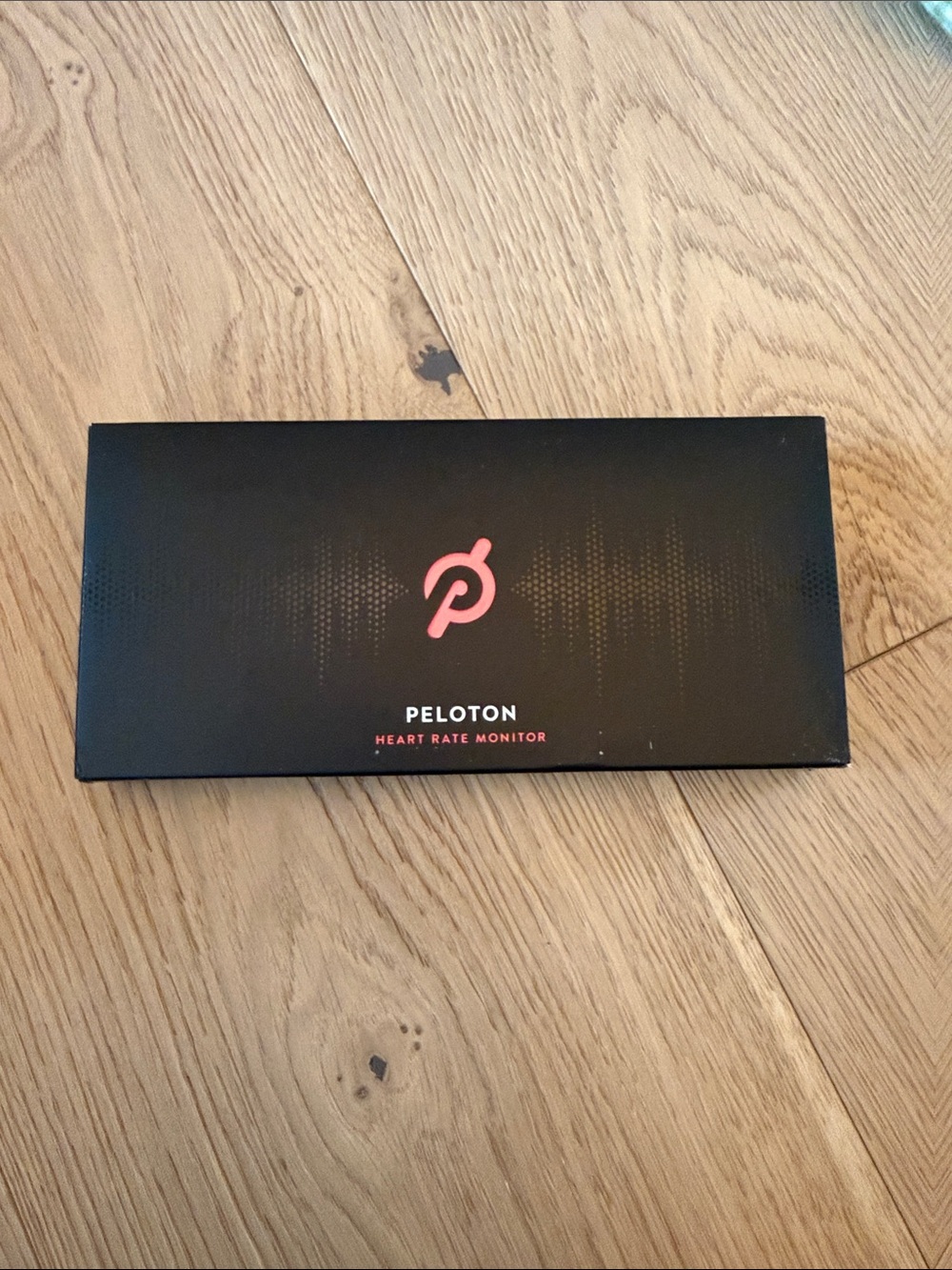 Peloton Heart Rate Monitor Box in Black with Pink Logo